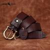 High-end Retro Water-dyed Genuine Leather Belt for Men, Top Layer Cowhide, Retro Fashion Trendy Versatile Horseshoe Buckle Belt for Men