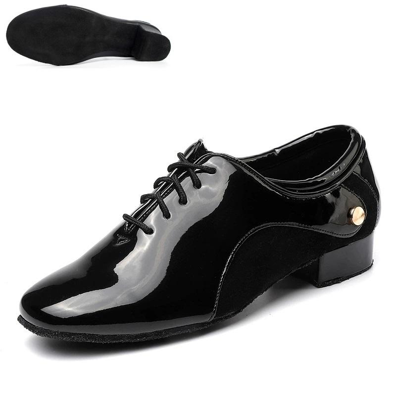 Men Latin Dance Shoes Anti Slip Square Social Ballroom Dancing Shoes Boy Practice Shoes Tango Genuine Leather Sneakers