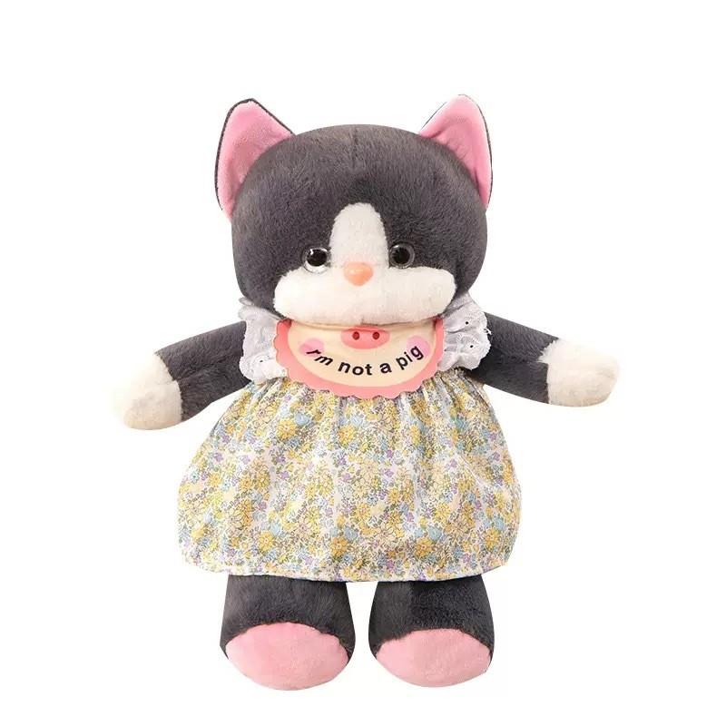 Cute Running Cat Backpack Wearing Floral Dress Design For Kids Teens And