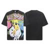 2025 Amerikanische trendige Marke Vall gewaschen alt bedrucktes kurzärmeliges Hip-Hop lockeres Streetwear-T-Shirt für Männer und Frauen