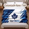 Toronto Maple Leafs Printed Flannel Blanket Custom Name Text Soft Warm Throw For Bedroom Holiday Gift