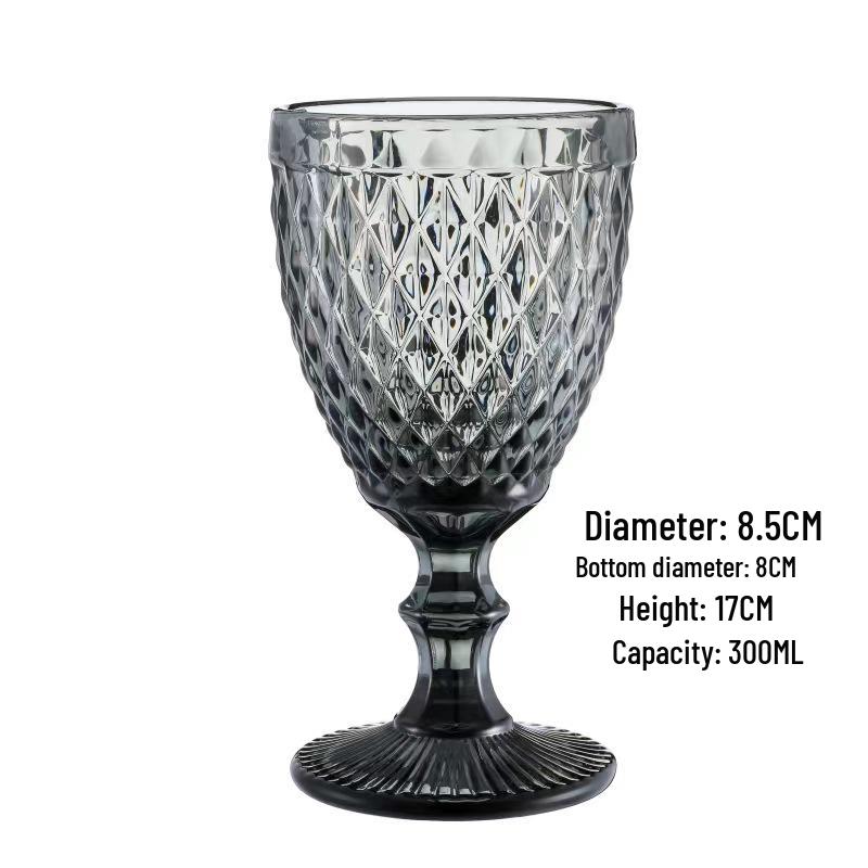 Vintage geprässter Rotweinglas - Elegantes dickes Glas für Hochzeiten & Dekoration