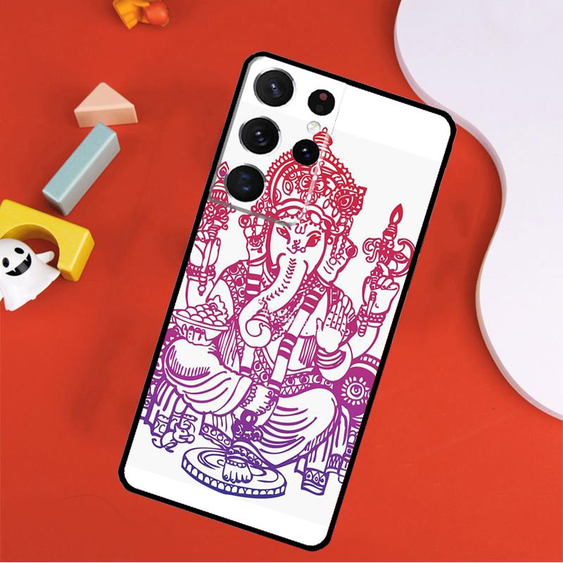 Ganesh Elephant God Phone Case For Samsung Galaxy S25 Ultra S9 S10 S20 S21 FE S22 S23 S24 Plus S24 Ultra Cover