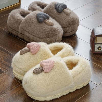Taschenferse Pilz Baumwollpantoffeln Herbst und Winter Zuhause Baumwollmopp Paar niedlich warm Indoor Baumwollschuhe Plüschpantoffeln Herbst und Winter