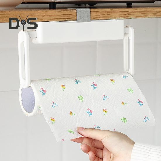 Retractable Paper Towel Holder Adjustable Length Simple Installation Roll Paper Holder Bathroom Kitchen Organizer