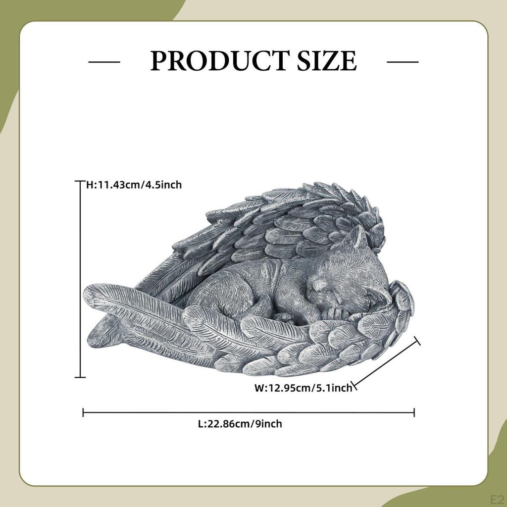 Garden Statue Cat Memorial Stone Thoughtful Sympathy Gift Remembrance Weather Resistant Resin Animal