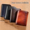 Luxury Men's Top Layer Cowhide Trifold Wallet RFID Blocking Protection ID Window, 8 Ample Card Slots, 2 Deep Cash Pockets, Premium Money Bag