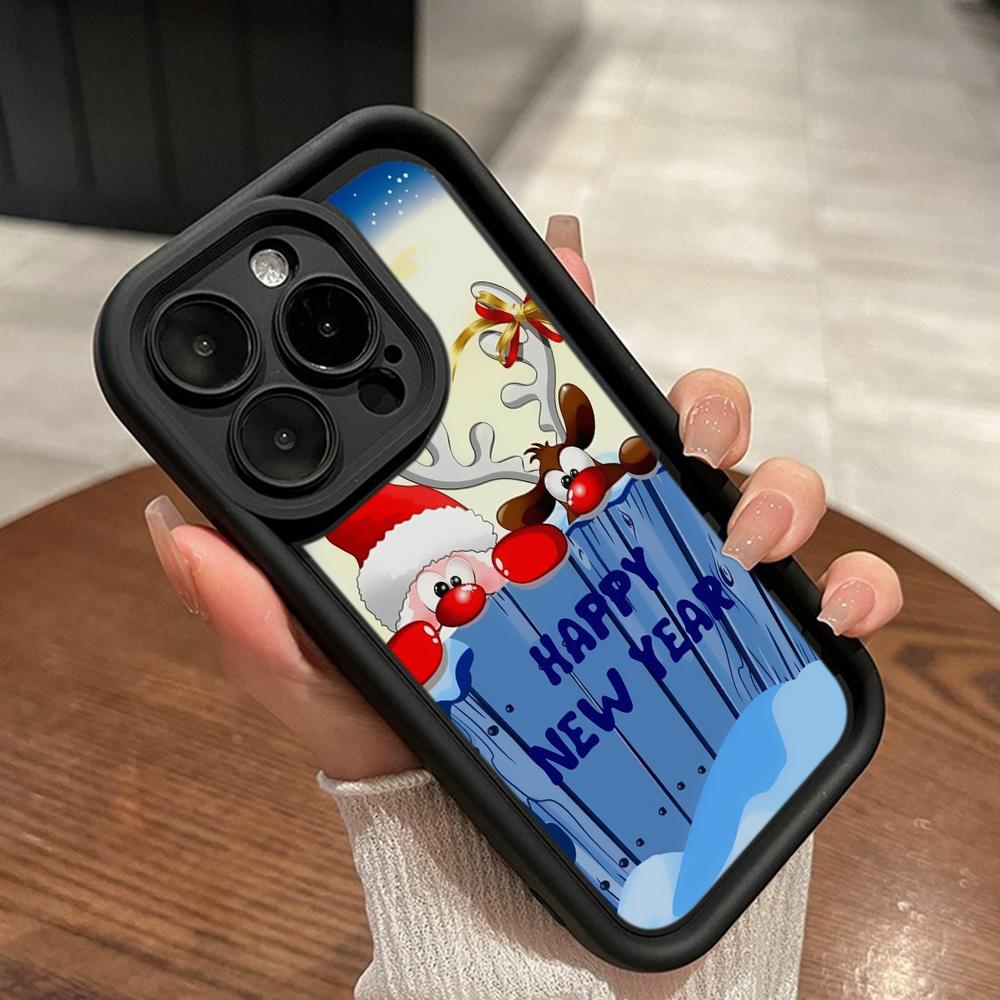 Sky Eye Ladder Soft Case for Samsung A06 A15 A25 A35 A55 A14 A24 A34 S23 S24 FE All Samsung Models Phone Cases Cover NY42 Merry Christmas Bear Deer