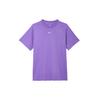 Sportswear Solid Color Loose Fit Logo Print Crew Neck Pullover Short Sleeve T-Shirt Women T-Shirts Purple FD4150-521