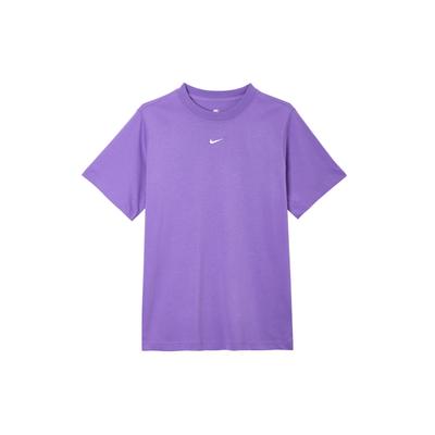 Sportswear Solid Color Loose Fit Logo Print Crew Neck Pullover Short Sleeve T-Shirt Women T-Shirts Purple FD4150-521