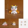 Adorable Good Fortune Cow Resin Figurine Cute Office Desk Decoration Ornament