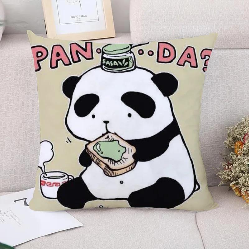 Cute Panda Decorative Pillowcase Living Room Office Home Pillowcase Car Ornaments