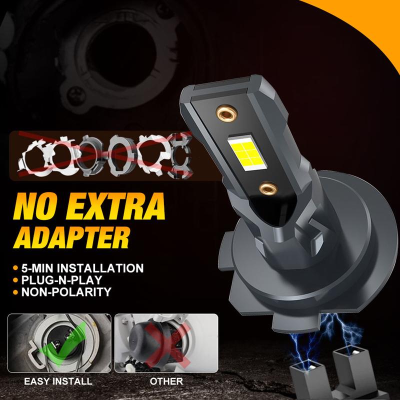 2PCS H7 LED Headlight Bulb 22000LM 12PCS CSP 3570 Car Headlamp Auto Mini CanBus H7 Led Bulb Turbo Light 6500K 12V 110W