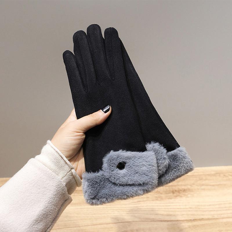 Women Cold Proof Windproof Touch Screen Outdoor Sports Touchable Screen Warm Full Finger Driving Mittens Winter Gloves