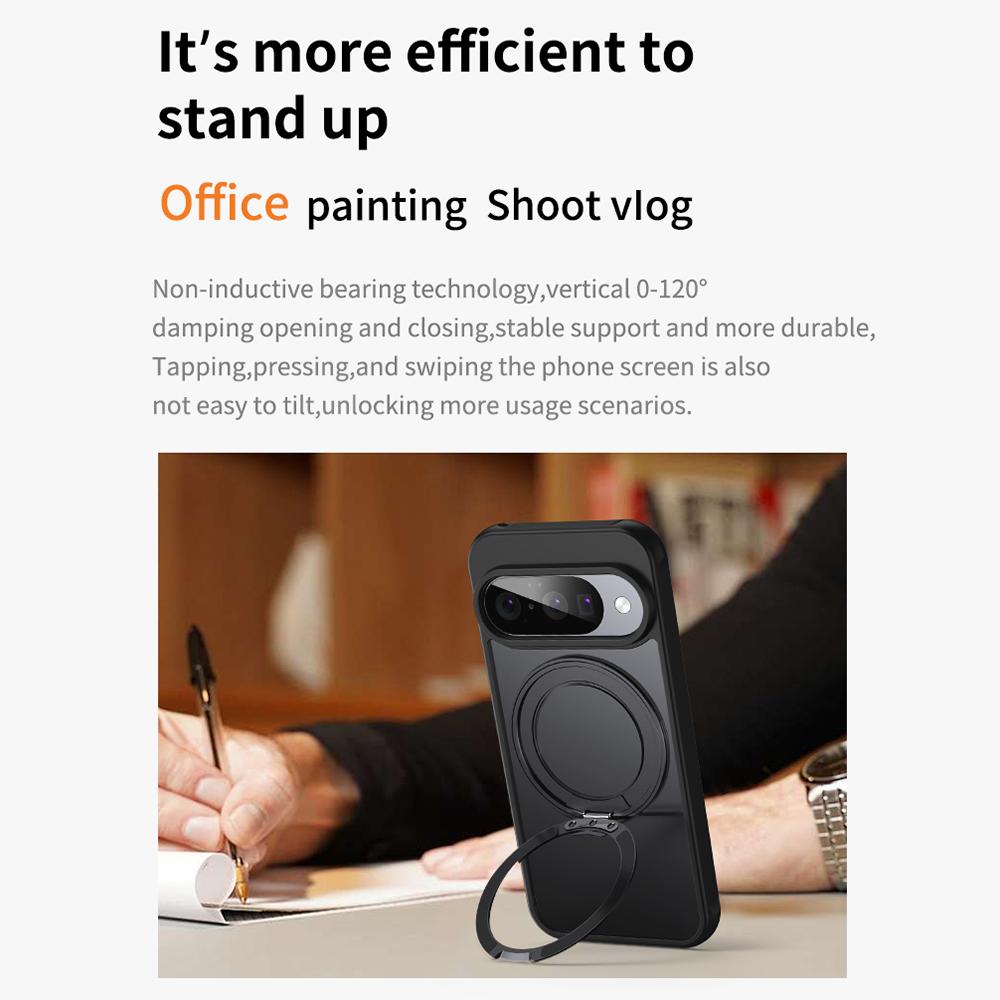 Für Google Pixel 10 Pro/Pixel 10 Hülle Kompatibel mit MagSafe TPU+Acryl+Metall-Aufsteller Matte Handyhülle