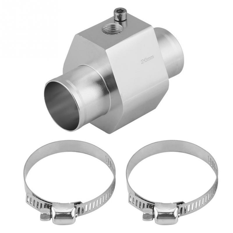 Aluminum 40mm Blue 26mm 28MM Universal Water Temp Temperature Joint Pipe Sensor Gauge Radiator Hose Adapter with Stainless Steel Clamps