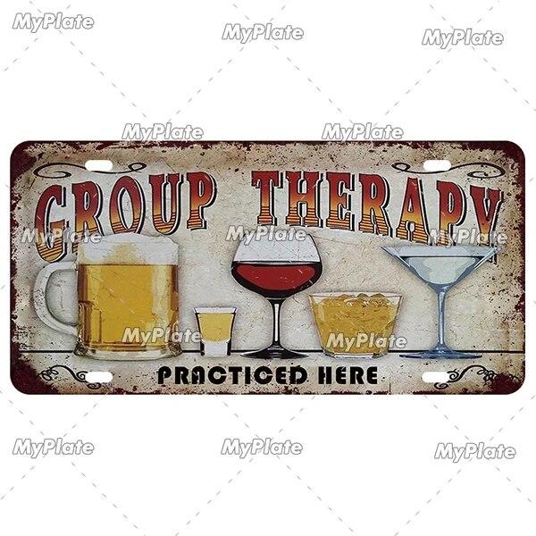 Drinking Beer Licenses Plate Garage Plaque Metal Tin Sign Decorative Car Plate For Living Room Door Club Garage Wall Decoration