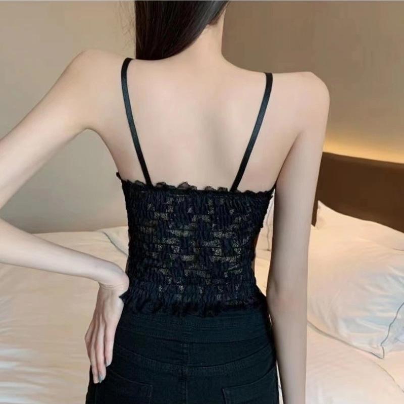 Sexy PU Leather Camisole Top Women Black Sleeveless Vest Bra with Chest Pad Underwear Korean Fashion Streetwear Female Clothes