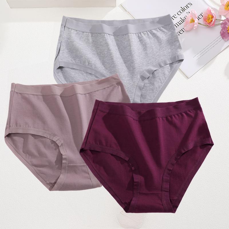 3Pcs/Set High Waist Underwear Cotton Panties Women Body Strips Underpants Plus Size Girls Briefs Female Lingerie Pantys