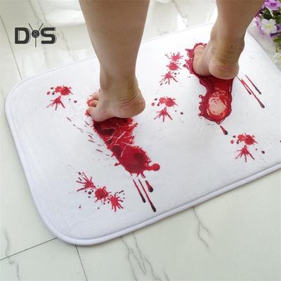 Trendshome Decor Halloween Bloody Footprint Bath Mat Pad Protiskluzový koberec Bleeding Shower Carpet