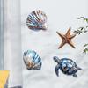 1 Set Küsten-Wanddekoration Holz Meeresschildkröte Muschel Seestern Wanddeko Rustikal Fisch Meeresleben Wandkunst für Zuhause Wohnzimmer Strandhaus