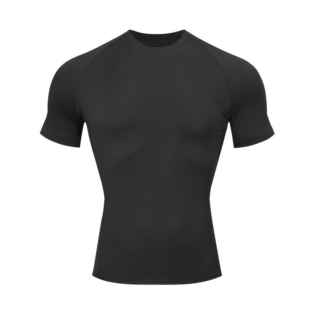 

Men s Breathable Fitness Wear: High Elastic Sports Tights & Quick-Drying Short Sleeve Running T-Shirt Extra Large чёрный