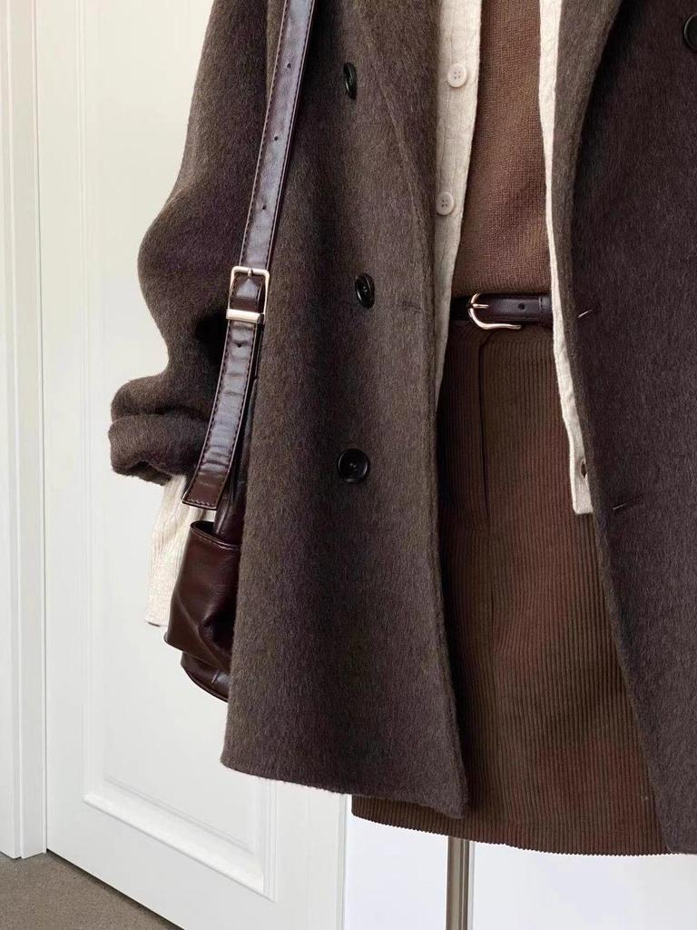 Women's Trendy Maillard Woolen Coat, 2025 Winter Collection - Cotton-Padded, Mid-Length, Petite Size