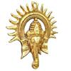 Golden Metal Sun Decorative Ganesha Wall Hanging | Lord Ganesha Statue Wall Art- Decorative Showpiece for Wall Decor