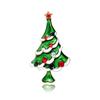 Rinhoo Green Enamel Christmas Tree Brooches For Women Vintage Colorful Rhinestone Xmas Tree Pins Fashion New Year Party Jewelry