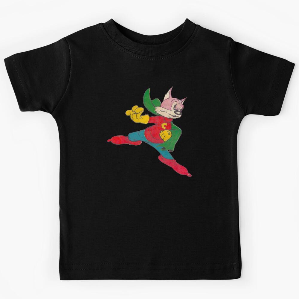 Vintage Comic Book Superhero Cat Retro Design Kids T-Shirt 100