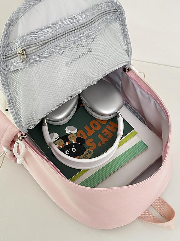 Japanese Anime Style Cute Girl Lightweight Backpack with Large Capacity and High-Value Brooch for Elementary Students