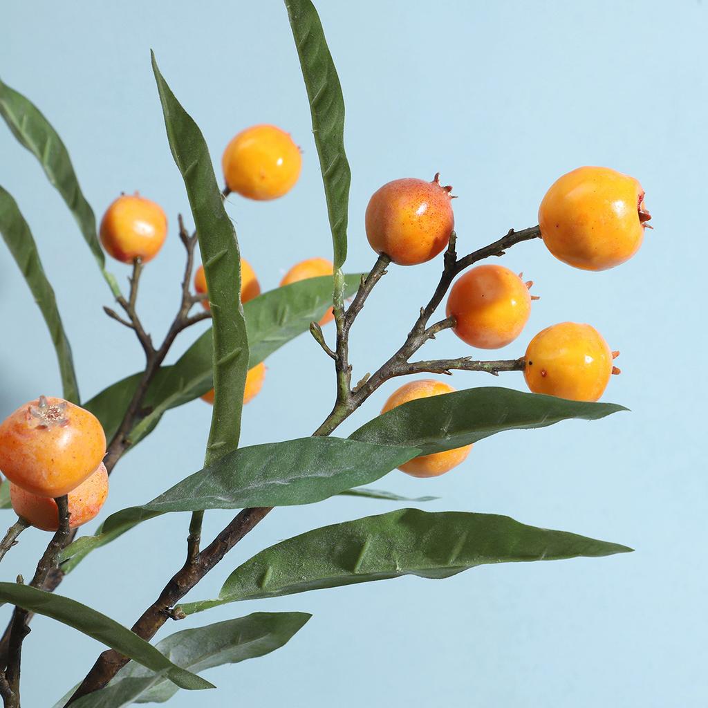 High-end Simulated Loquat Branches, New Year's Home Living Room Decoration Fake Flower Ornament Simulation Fruit