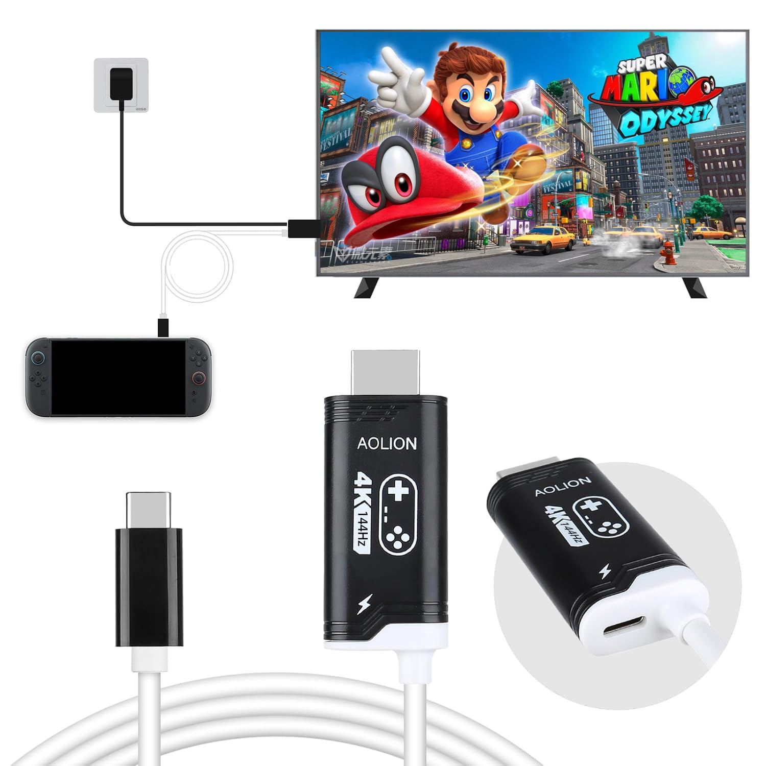 

in For Switch 2 Dock TV Connection Output Ally X 4K144Hz Switch Dock Direct TV Output Dock to HDMI Conversion Lightweight High Performance Chip No