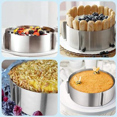Moule à gâteau réglable en acier inoxydable 6-12 pouces DIY à vente chaude avec échelle, démoulage facile, fête d'anniversaire, outil de cuisson
