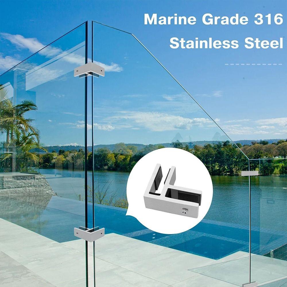 Satin Finish Glass Clamp Clip Stainless Steel Stainless Steel Glass Clamp For Swimming Pool Fence