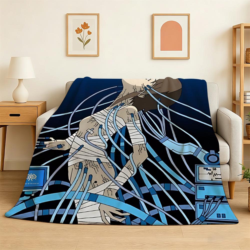 Serial Experiments Lain Anime Movie Throw 240g Flannel Blanket Lightweight Soft Skin-friendly Summer Thin Throw Blanket 75X95CM