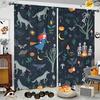 2pcs- Halloween Witch and Skeleton Forest Printed Curtains, Pole Bag Home Decorations, Room Decorations