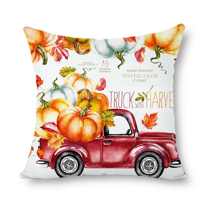 Thanksgiving Autumn Leaves Golden Short Plush Pillow Cover Office Sofa Cover Cushion Cover