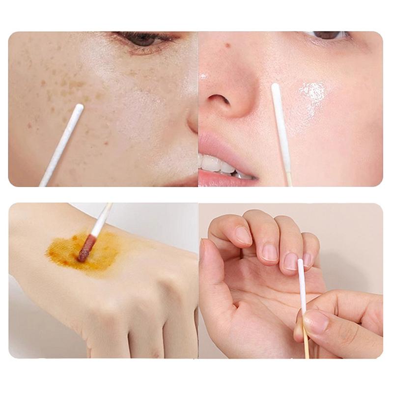 30/90Pcs Disposable Longer Cotton Swab Brush Lint Free Micro Brushes Wood Cotton Cotton Swab Brush Make Up Brushes