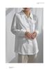 Women's Long-Sleeve White French Shirt - Spring/Autumn, Wrinkle-Resistant, Elegant Draped Style