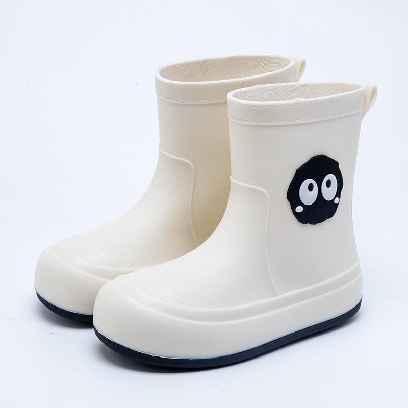 Japanese cute children's parent-child rain shoes women's students middle and older children's non-slip soft-soled rain boots velvet super soft waterp