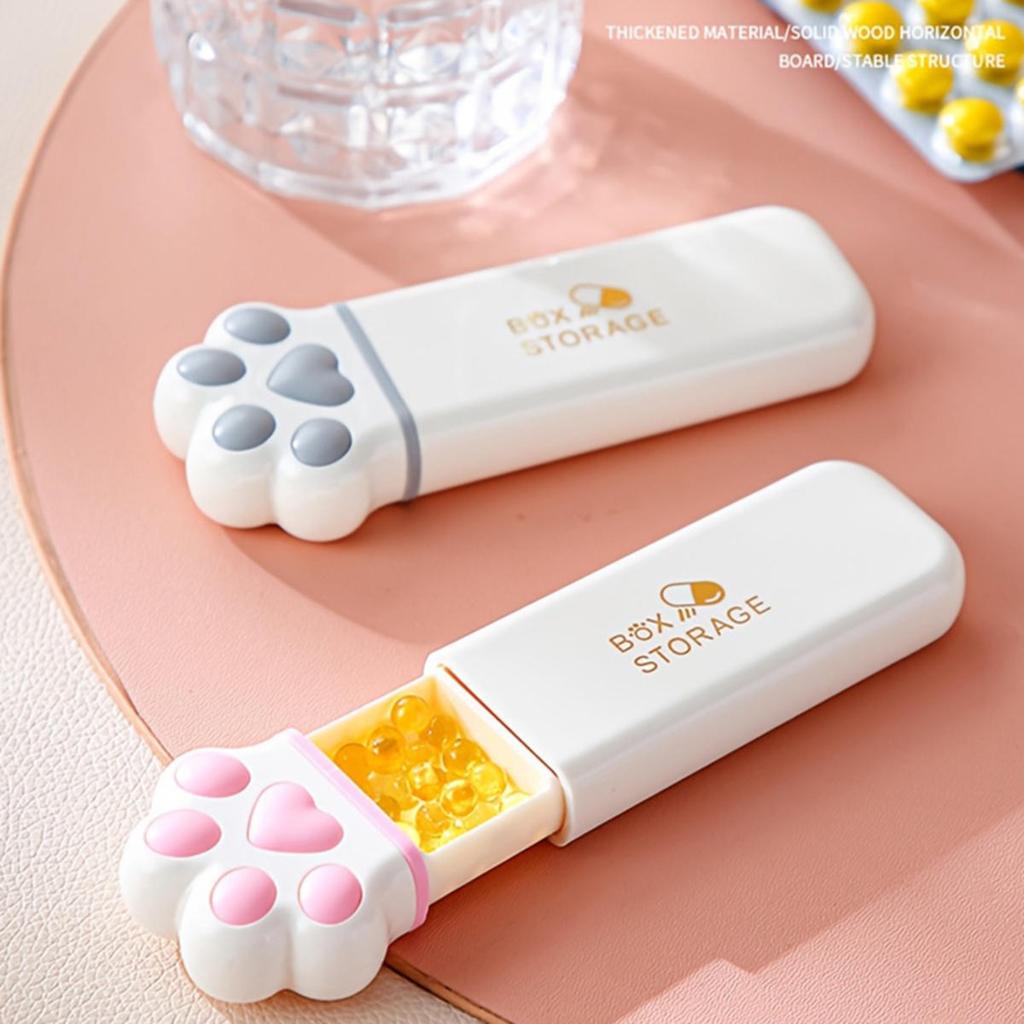 Mini Cat Claw Medicine Storage Box Portable Daily Pill Cases Container Organizer Travel Fish Oils Pill Dispenser Box