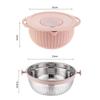 4 in 1 Food Strainers Bowl with 3 Grater Blades Colander Bowl Kitchen Drain Basket  Fruit