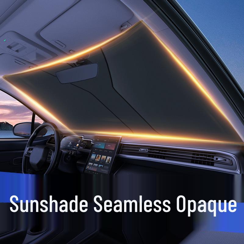 Foldable Titanium Silver Car Sunshade with Heat Insulation and UV Protection