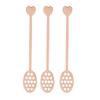 3Pcs Elaborate Honey Dipper Heart Pattern Wooden Stirrer Mixing Stirrer Honey Spoon  Topping