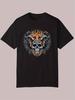 Casual Summer Graphic T-shirt - Skull with Flames Design