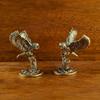 Antique Solid Brass Tree Owl Miniature Figurines Retro Copper Animal Tea Pet Desktop Ornament Decor Crafts Animal Figurines