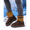 2025 Winter New Arrival Plus Size Warm Fashionable Color-Block Minimalist Slip-On Snow Boots