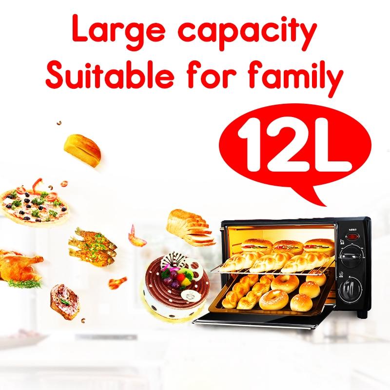 12L Toaster Oven Electric Oven Home Mini Baking Oven Modern Toaster Oven Kitchen 640W