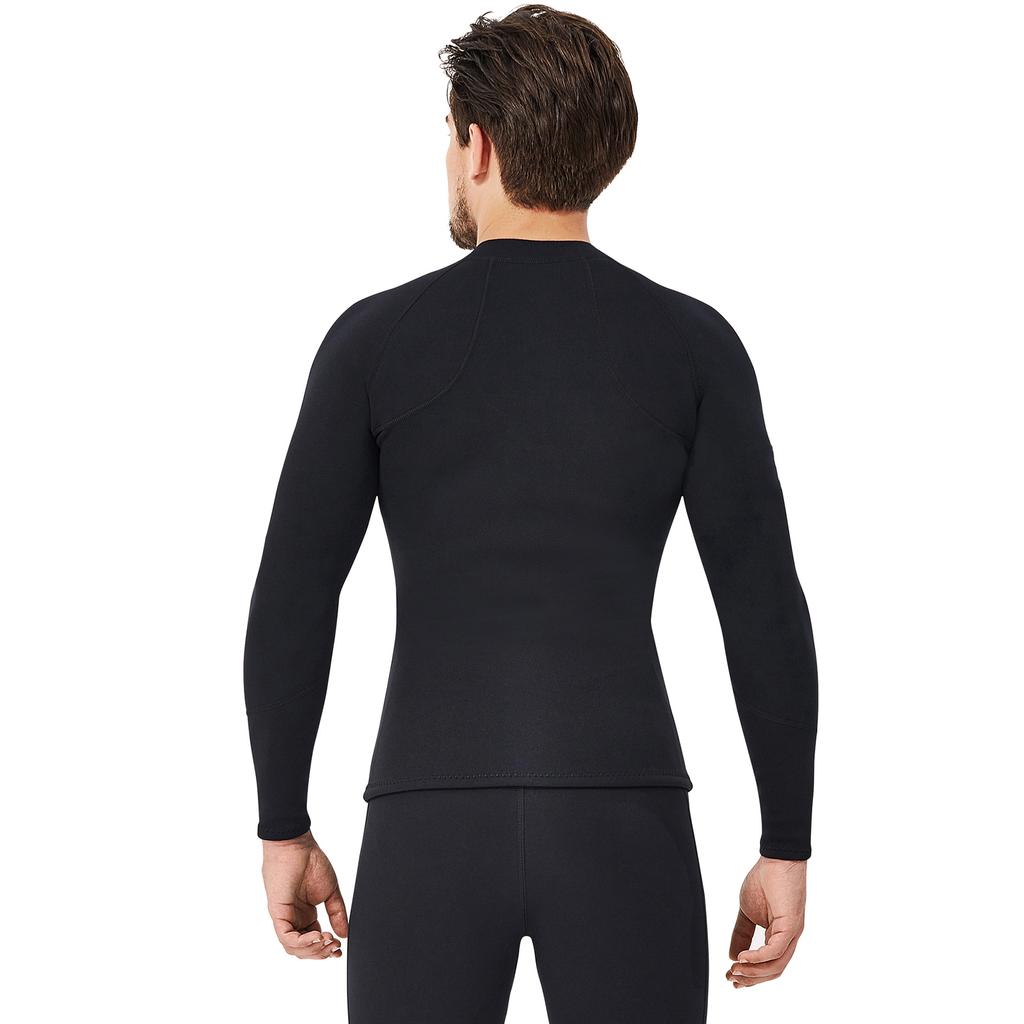 2mm Neoprene Men Women Diving Top with Front Zipper Wetsuits Jacket Long Sleeves Wetsuit Top for Snorkeling Scuba Diving Surfing Water Sports Swimming